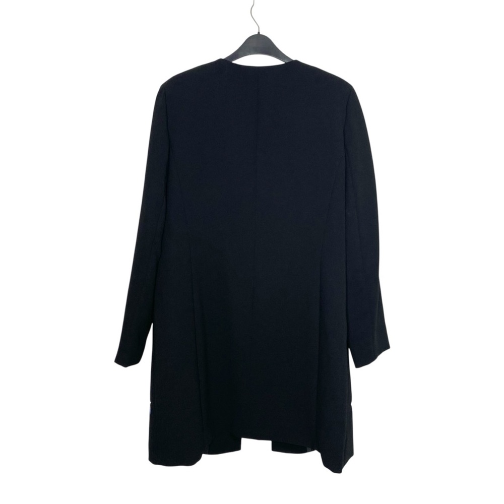Tahari ASL Black Open Long Blazer Topper Jacket Embroidered Floral Sz 10 - Picture 7 of 10